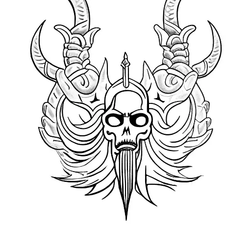 Trident Comming Out Fron A Trianglo Of Fire