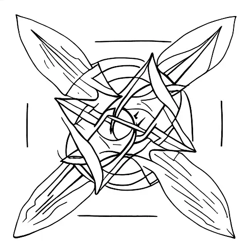 Trident Comming Out From A Triangle Of Fire