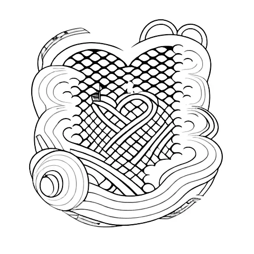 A Heart-shaped Beach With Waves Forming A Music Staff