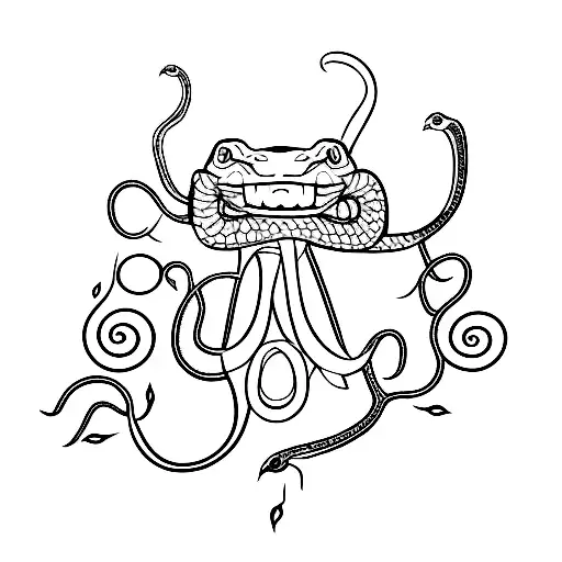 Vines With Snake And Olive Branches