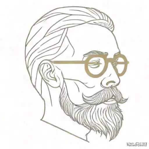 Skull With Glasses And A Barber Beard
