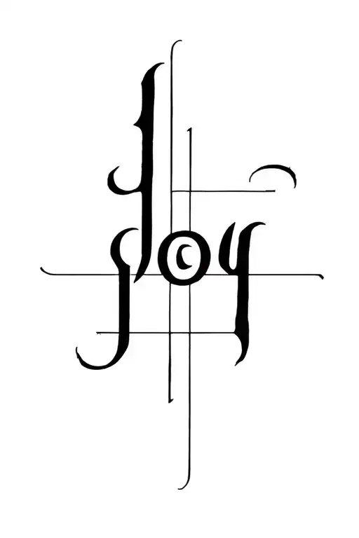 Rotational Ambigram Word Joey