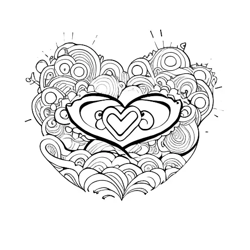 A Large Hand Reaching Out To A Smaller Hand In A Love Heart Shape