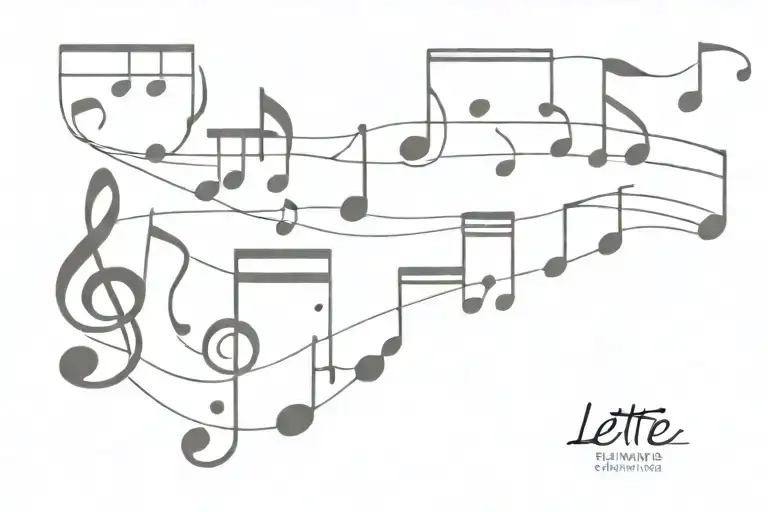 Lettet S Incorporated In 5 Music Notes