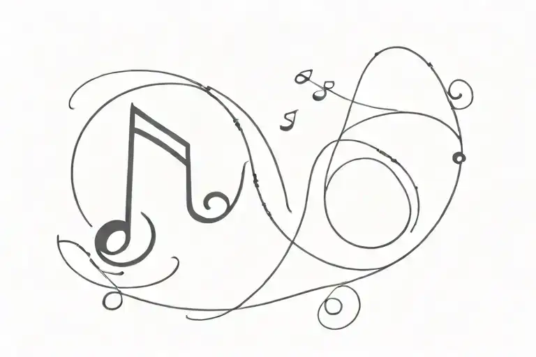 Letter S Incorporated With 5 Music Notes