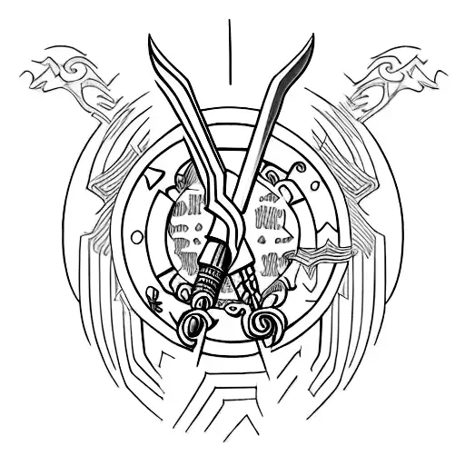 Broken Sword With The Word Vengeance