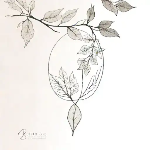 Erable Leaf With Forest Landscape