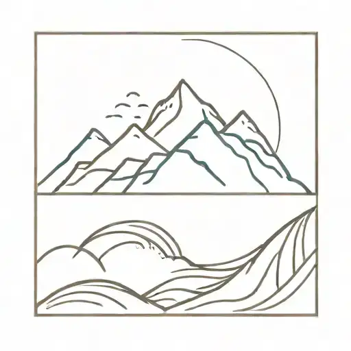 Mountain With Ocean Waves Crashing