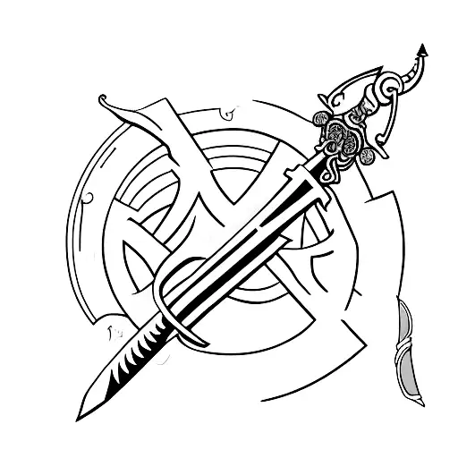 The Letter D With A Sword Through It