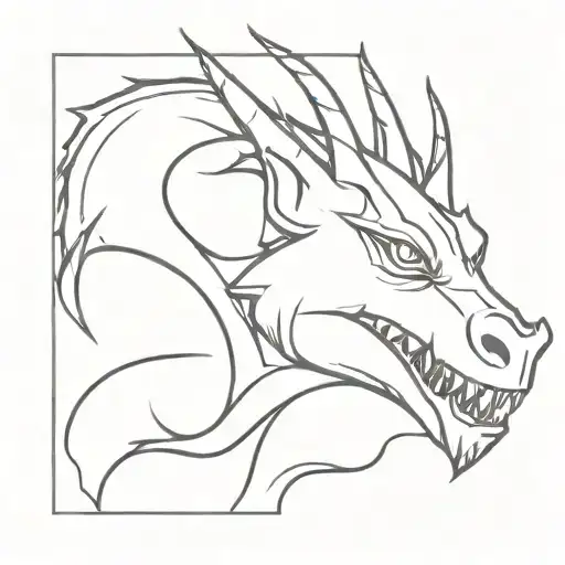 Dragon Head With Twisted Horns