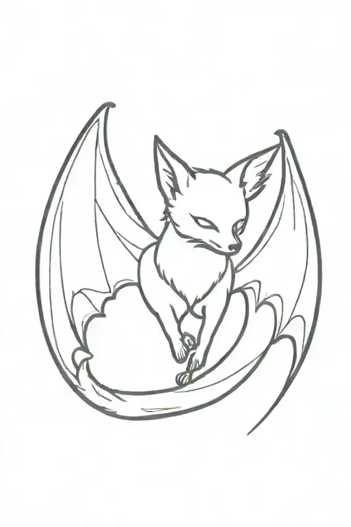 Bat Wings With Tail Fox Playing