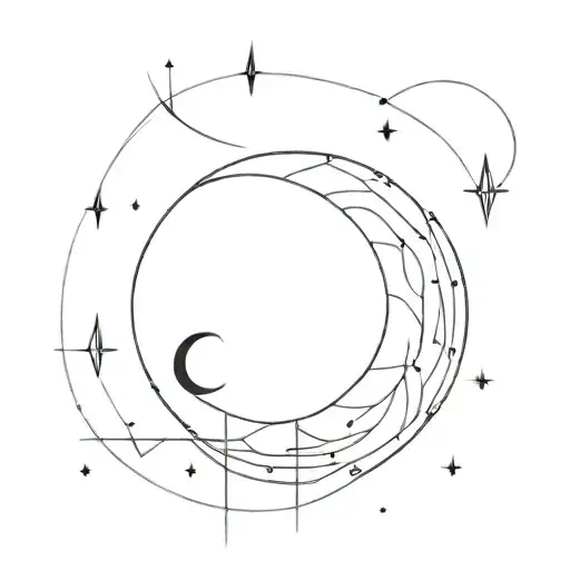 New Moon That Has Emiting Lines Out Of It