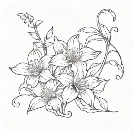 One Vine With Lilly's And Daffodils On It