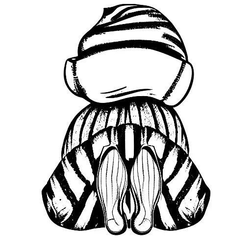 Elf With Striped Socks And Hat Sitting On A Pumpkin