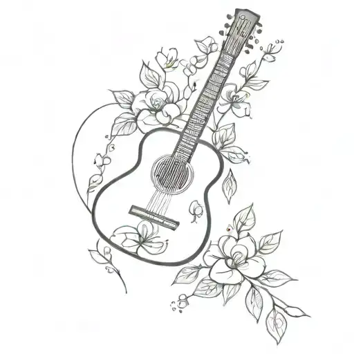 Guitar Made Of Flowers