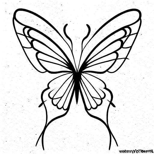 Fairy Butterfly Simple Line Art Abstract