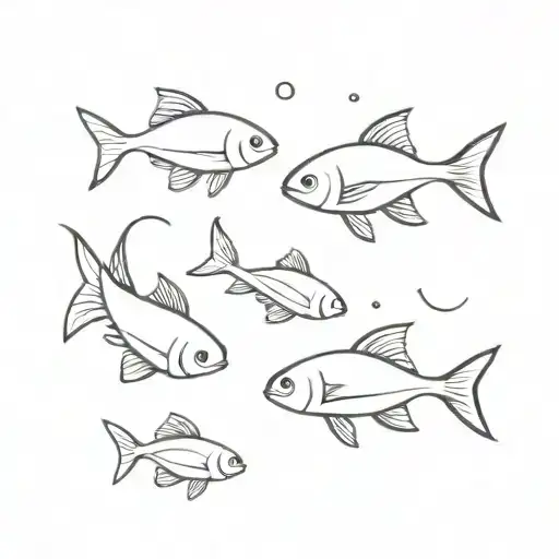 Three Small Fish Swimming