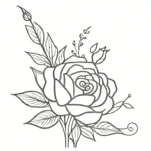 Code In A Flower Simple Bouquet Fine Line