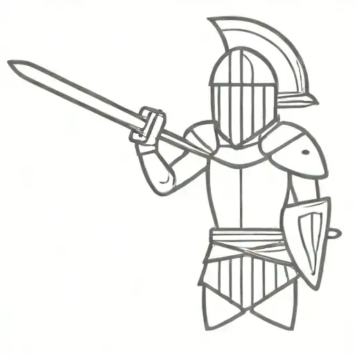 A Little Water Melon Knight With A Water Melon Helmet And A Sword Tattoo