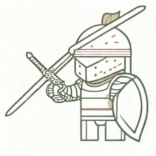 A Little Watermelon Knight With A Watermelon Helmet And A Sword