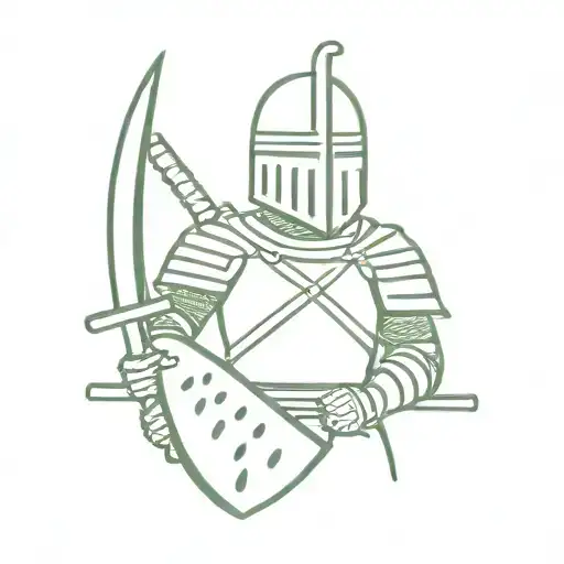 A Little Watermelon Knight With A Watermelon Helmet And A Sword
