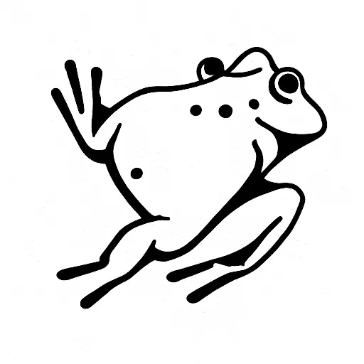 Top Down View Of A Frog Leaping