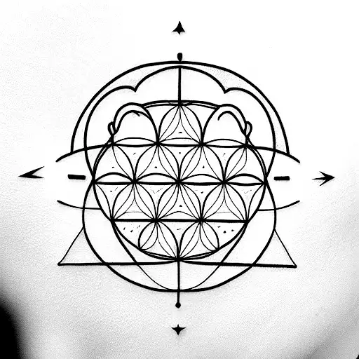 Universe Cat Thigh Piece Stars Planets Sacred Geometry