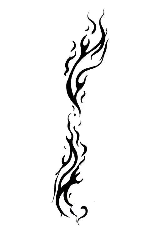 Minimalist Black Flames Around The Forearm