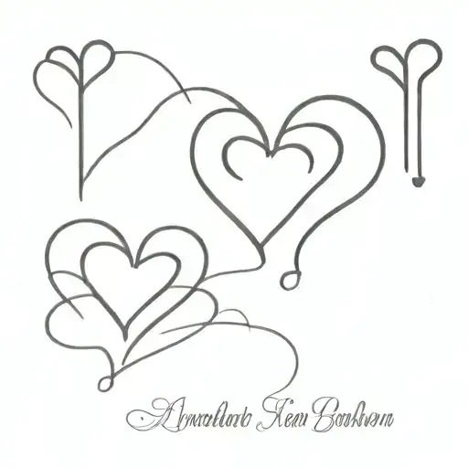 3 Hearts With Date Of Birth