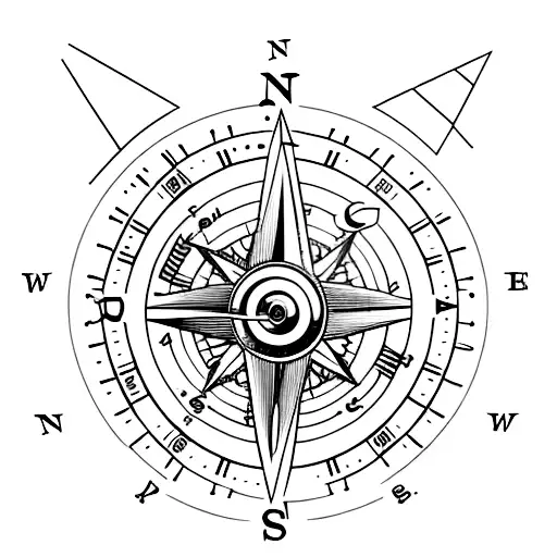Nautical Compass With Long South Leg