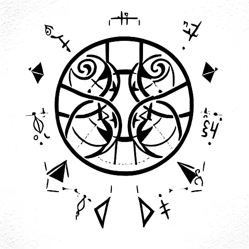 Gemini Zodiac Tattoo With Gothic Design