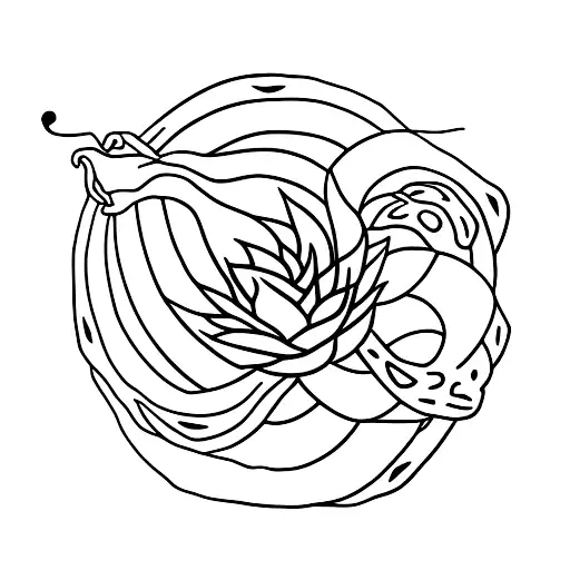 Pineapple With Sacral Lotus And Snake