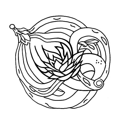 Pineapple With Sacral Lotus And Snake