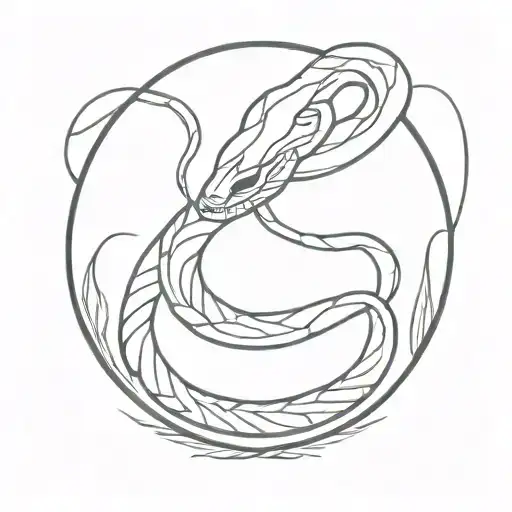 Mirror With A Snake Intertwined