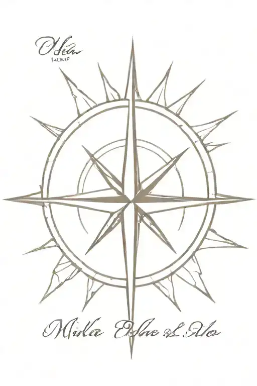 Compass Rose With First Name Mila 20 06 19