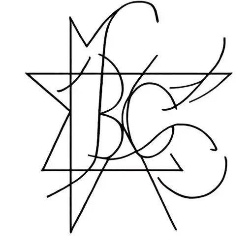Star Made Of B And C Initials Intertwined