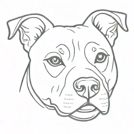 Staffy Dog Outline