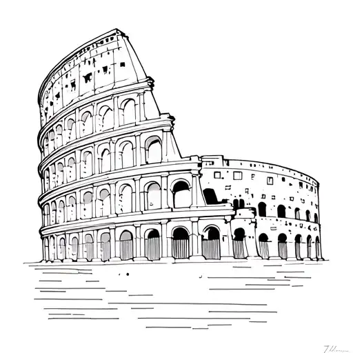 Roman With Coliseum Behind