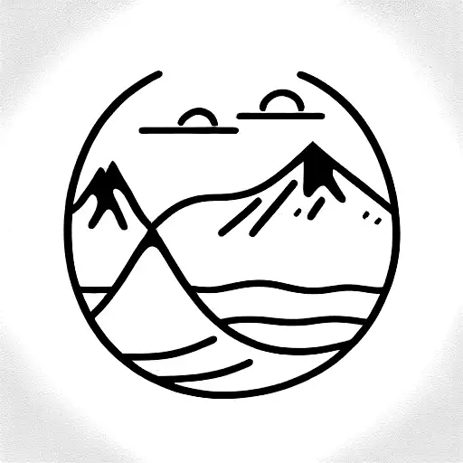 A Mountain Range Merging Into A Wave