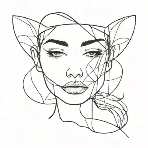 Simple Black And White Tattoo Of A Face