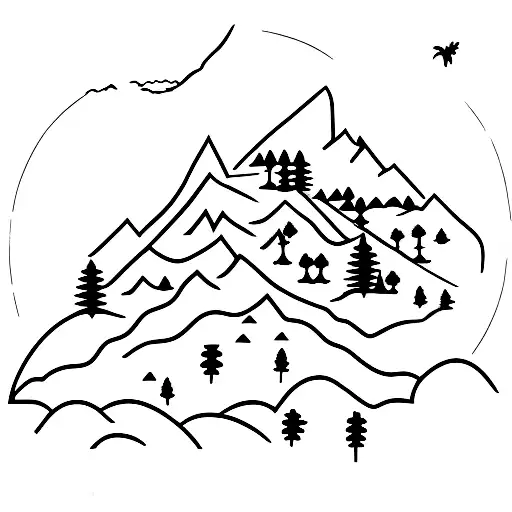 Simple California Mountain With Trees One Mountain