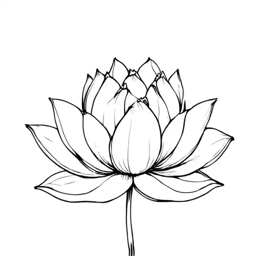 A Linear Lotus Flower For The Front Of Each Shoulder