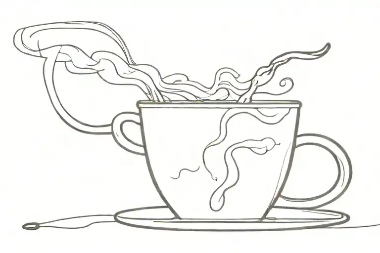 A Coffee Cup Morphing Into A Cigarette With Smoke Swirling Around It