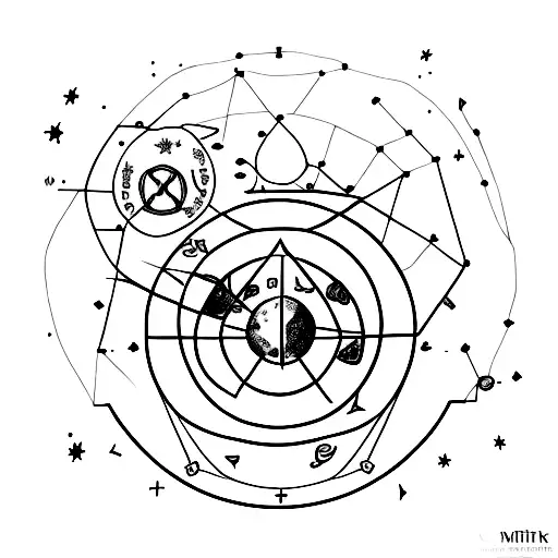 Draw The Constellation Of Aries Zodiac Combined With Death Of Father