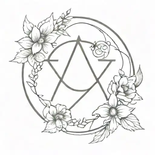 Sternum Norse Rune And Flowers