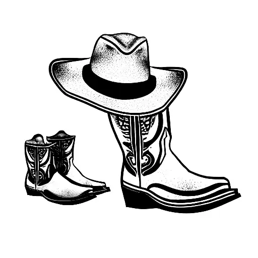 Cow Wearing Cowboy Boots And Hat