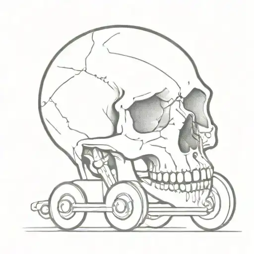 Skull Head On 4 Wheels
