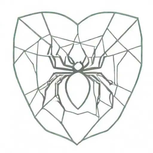 A Spider Weaving A Web In The Shape Of A Heart