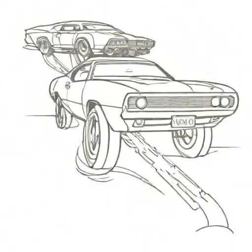 Drag Car Lifting Off The Ground