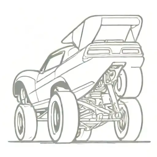 Cartoon Animation Of A Drag Race Car Lifting Off The Ground